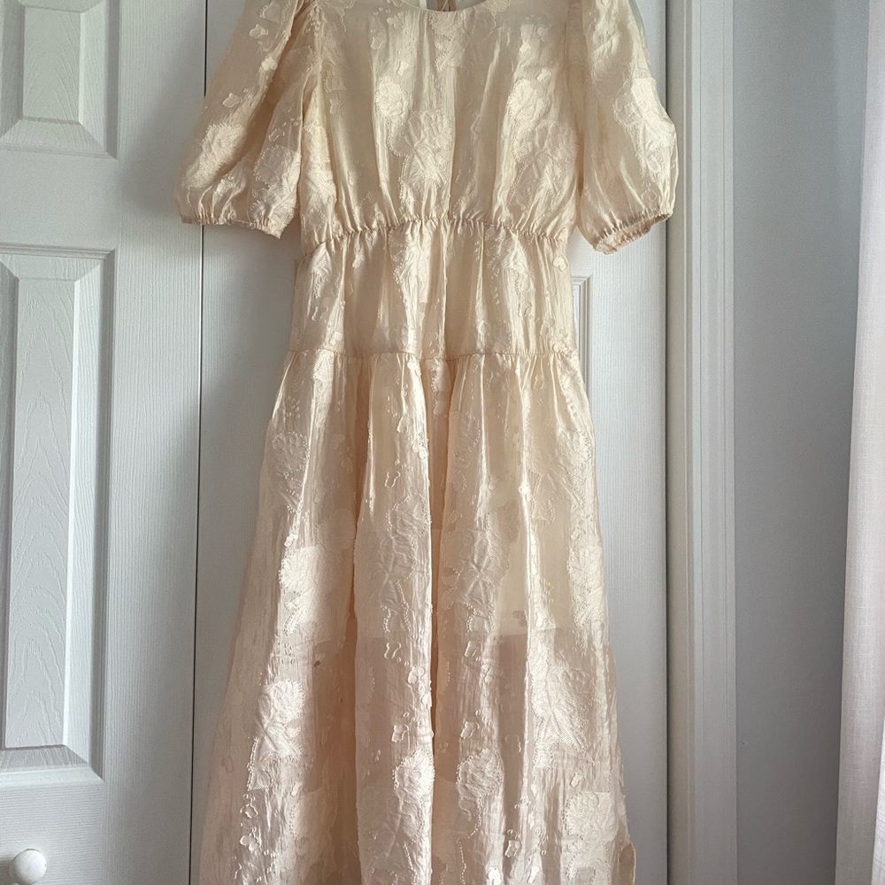 Moon River Cream Midi Dress